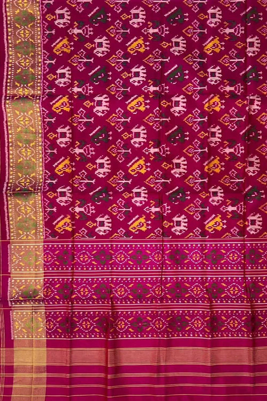 Beautiful Pink Pure Silk Patola Single Ikat Saree - Luxurion World