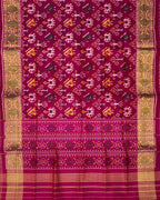 Beautiful Pink Pure Silk Patola Single Ikat Saree - Luxurion World