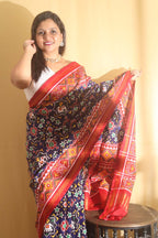 Blue Handloom Double Ikat Patan Patola Pure Silk Saree - Luxurion World