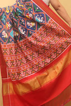 Blue Handloom Patan Patola Pure Silk Saree - Luxurion World