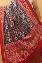 Blue Handloom Double Ikat Patan Patola Pure Silk Saree - Luxurion World
