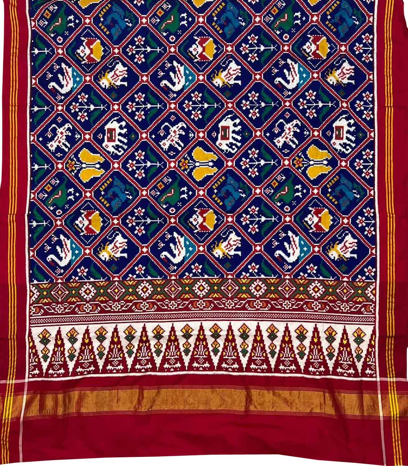 Blue Patan Patola Silk Saree: Handloom Elegance - Luxurion World