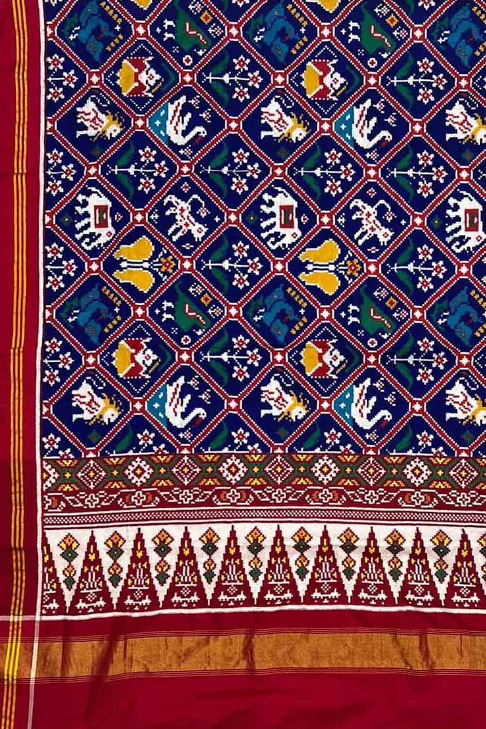 Blue Patan Patola Silk Saree: Handloom Elegance - Luxurion World