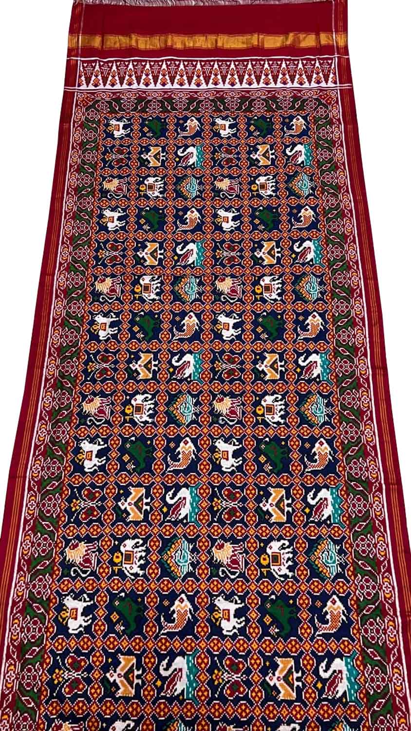 Vibrant Handloom Patan Patola Double Ikat Silk Saree - Luxurion World