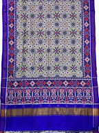 Luxurious Grey Handloom Patan Patola Double Ikat Silk Saree - Luxurion World