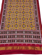 Yellow Handloom Patan Patola Double Ikat Pure Silk Saree - Luxurion World