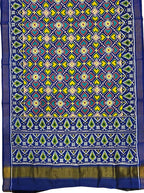 Exquisite Blue Handloom Patan Patola Double Ikat Silk Saree - Luxurion World