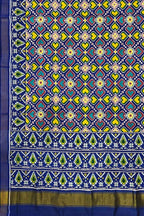 Exquisite Blue Handloom Patan Patola Double Ikat Silk Saree - Luxurion World
