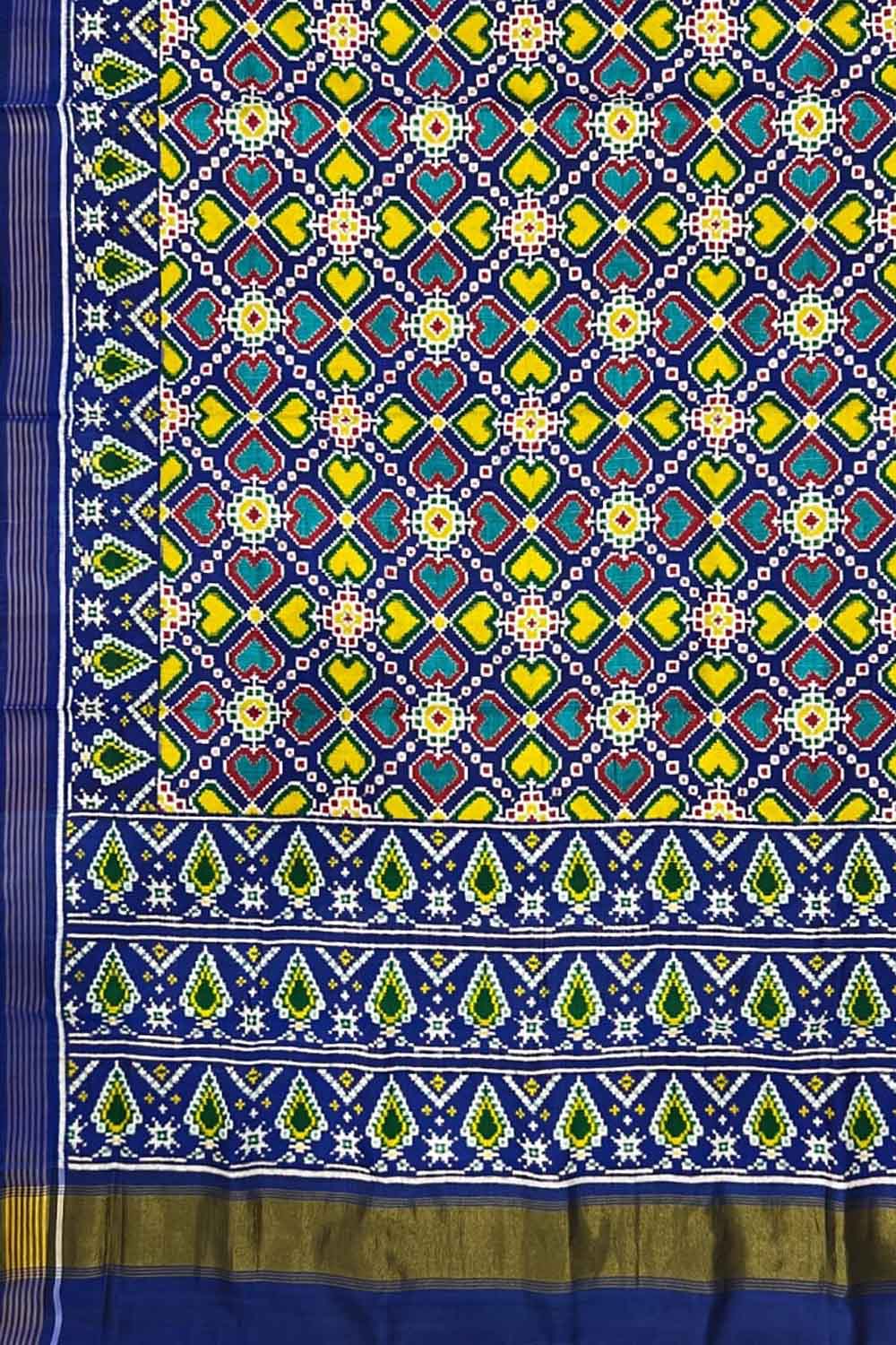 Exquisite Blue Handloom Patan Patola Double Ikat Silk Saree - Luxurion World