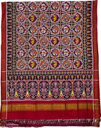 Stunning Multicolor Handloom Patan Patola Double Ikat Silk Saree - Luxurion World