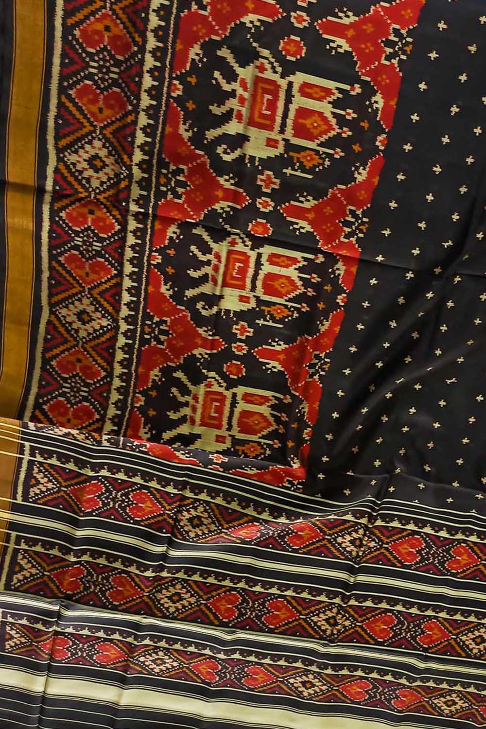 Handloom Patola Pure Silk Single Ikat Saree - Luxurion World