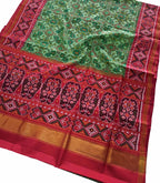 Green Handloom Semi Patan Patola Pure Silk Saree - Luxurion World