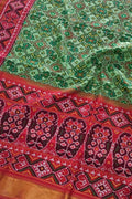 Green Handloom Semi Patan Patola Pure Silk Saree - Luxurion World