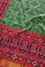 Green Handloom Semi Patan Patola Pure Silk Saree - Luxurion World