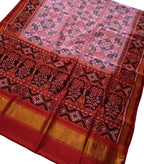 Pink Handloom Semi Patan Patola Pure Silk Saree - Luxurion World