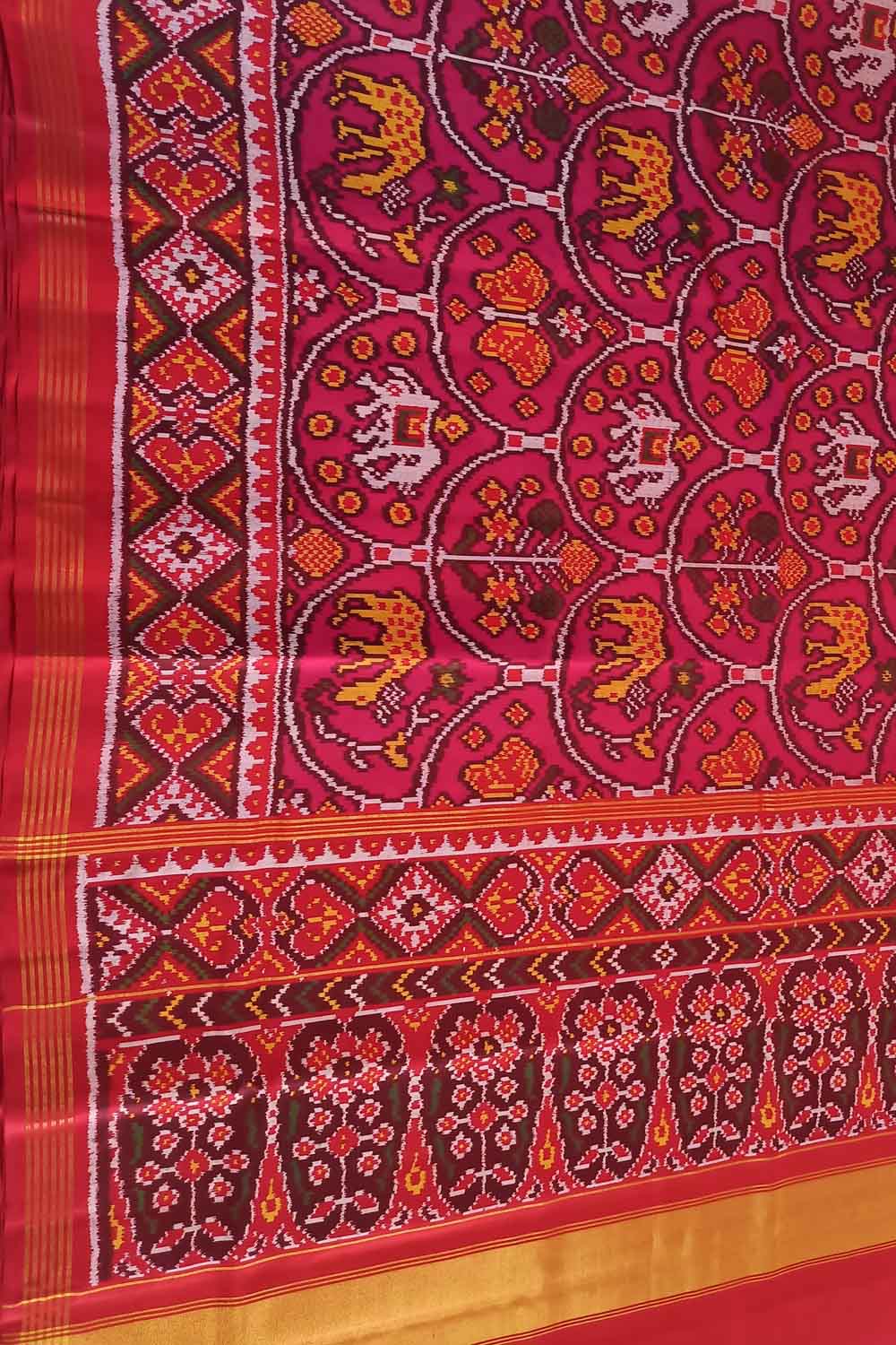 Pink Semi Patan Patola Silk Saree - Luxurion World
