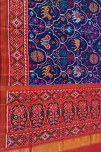 Blue Semi Patan Patola Handloom Silk Saree - Luxurion World