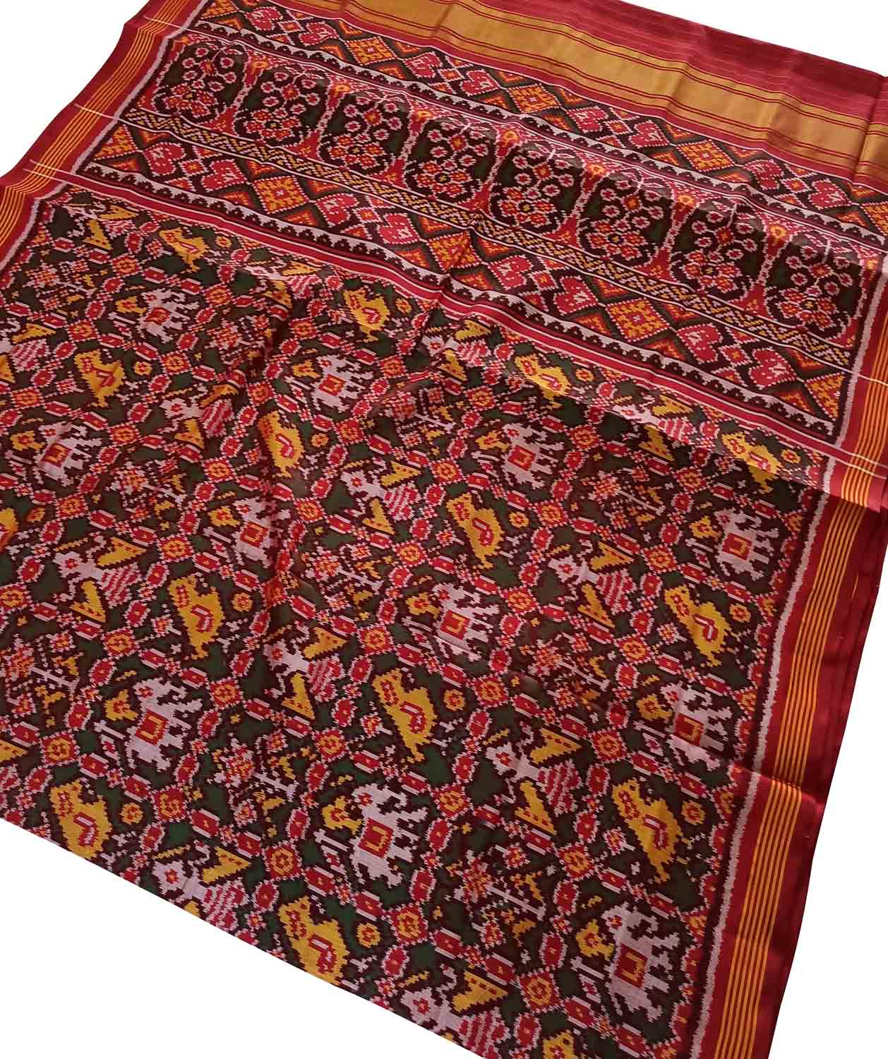 Vibrant Patola Handloom Silk Saree - Luxurion World