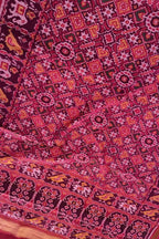Pink Patola Handloom Silk Saree - Semi Patan Design - Luxurion World