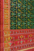 Green Patola Handloom Pure Silk Single Ikat Saree - Luxurion World