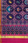Blue Handloom Patan Patola Silk Saree - Luxurion World