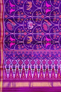 Purple Handloom Semi Patan Patola Silk Saree - Luxurion World