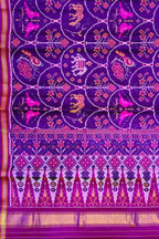 Purple Handloom Semi Patan Patola Silk Saree - Luxurion World