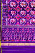 Purple Handloom Semi Patan Patola Silk Saree - Luxurion World