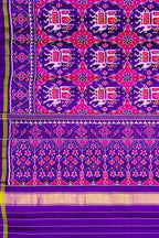 Purple Handloom Semi Patan Patola Silk Saree - Luxurion World