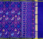 Blue Handloom Semi Patan Patola Silk Saree - Luxurion World