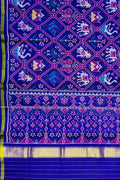 Blue Handloom Semi Patan Patola Silk Saree - Luxurion World