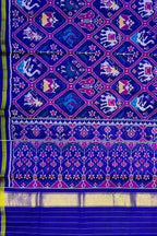 Blue Handloom Semi Patan Patola Silk Saree - Luxurion World