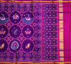 Purple Handloom Semi Patan Patola Silk Saree - Luxurion World