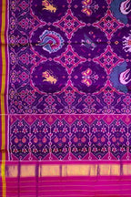 Purple Handloom Semi Patan Patola Silk Saree - Luxurion World