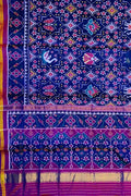 Blue Handloom Semi Patan Patola Silk Saree - Luxurion World
