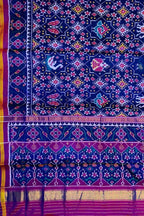 Blue Handloom Semi Patan Patola Silk Saree - Luxurion World