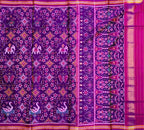 Purple Handloom Semi Patan Patola Pure Silk Saree - Luxurion World