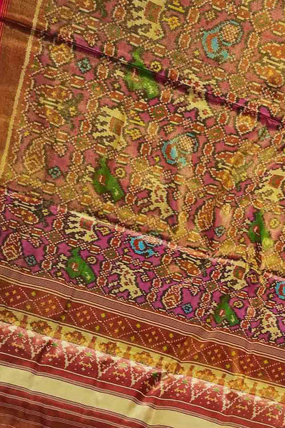 Multicolor Tissue Patola Single Ikat Saree - Luxurion World