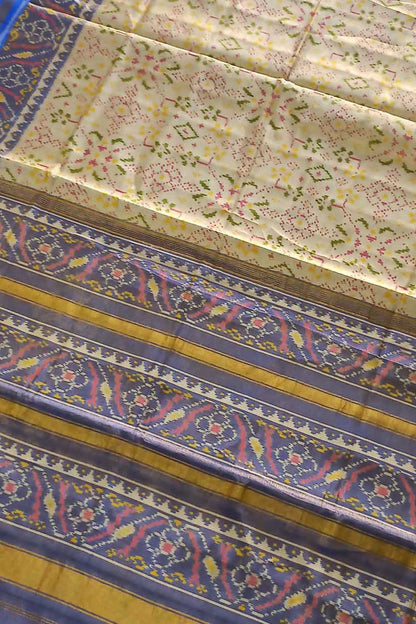 Multicolor Tissue Patola Single Ikat Saree - Luxurion World