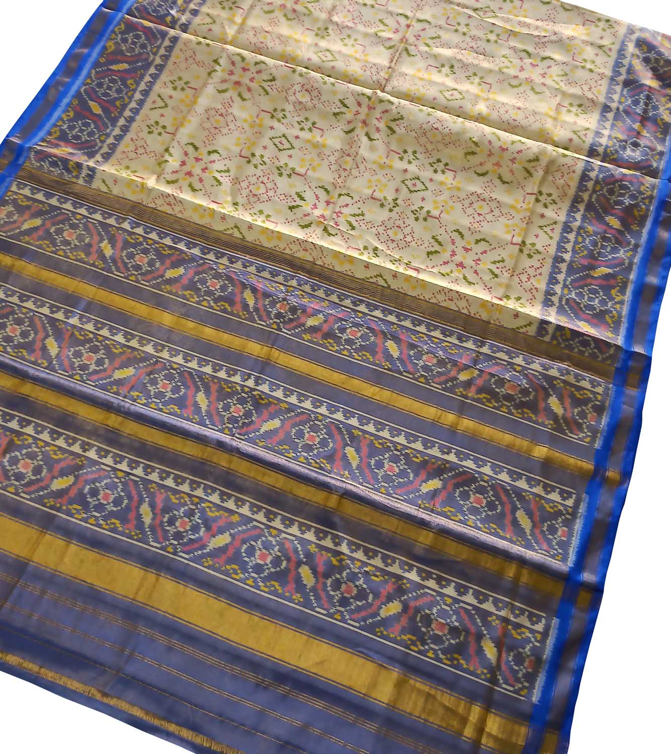 Multicolor Tissue Patola Single Ikat Saree - Luxurion World