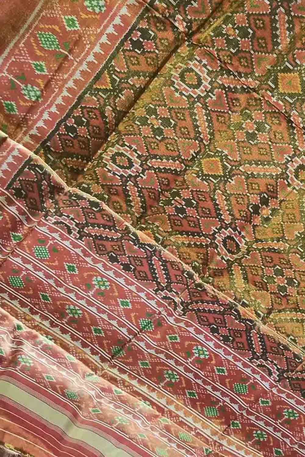 Multicolor Tissue Patola Single Ikat Saree - Luxurion World