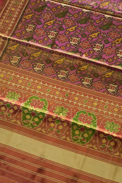 Pink Tissue Patola Single Ikat Saree - Luxurion World