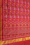 Red Semi Patan Patola Handloom Pure Silk Elephant Design Saree - Luxurion World