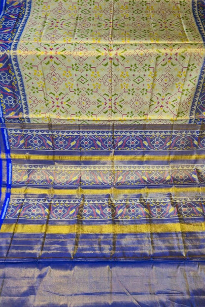 Multicolor Patola Handloom Pure Tissue Silk Saree - Luxurion World