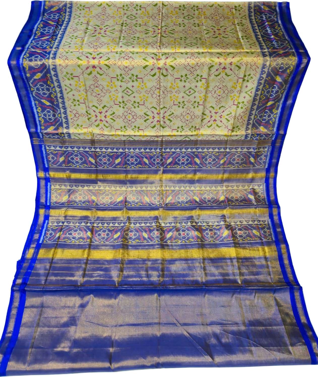 Multicolor Patola Handloom Pure Tissue Silk Saree - Luxurion World