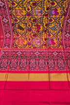 Yellow Handloom Semi Patan Patola Pure Silk Saree - Luxurion World