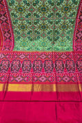 Green Handloom Semi Patan Patola Pure Silk Saree - Luxurion World