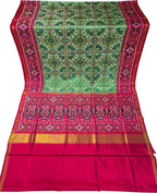 Green Handloom Semi Patan Patola Pure Silk Saree - Luxurion World