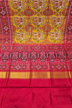 Yellow Handloom Semi Patan Patola Pure Silk Saree - Luxurion World