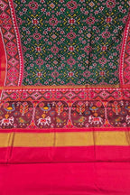 Green Handloom Semi Patan Patola Pure Silk Saree - Luxurion World